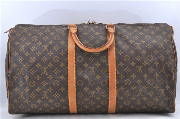 Authentic LOUIS VUITTON Monogram Keepall 55 Boston Bag M41424 LV H8069