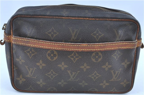 Auth LOUIS VUITTON Monogram Compiegne 23 Clutch Hand Bag M51847 Junk H8075