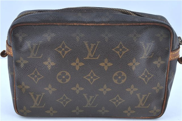 Auth LOUIS VUITTON Monogram Compiegne 23 Clutch Hand Bag M51847 Junk H8075