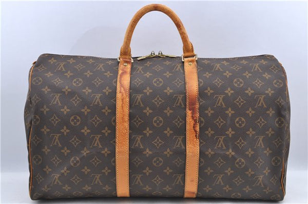 Authentic LOUIS VUITTON Monogram Keepall 50 Boston Bag M41426 LV Junk H8079