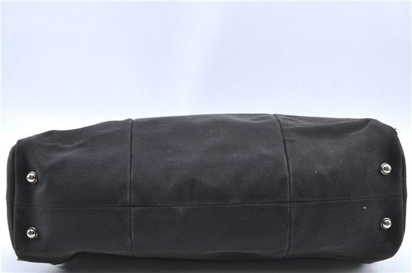 Authentic GUCCI Interlocking G Hand Tote Bag Canvas Leather 114838 Black H8082