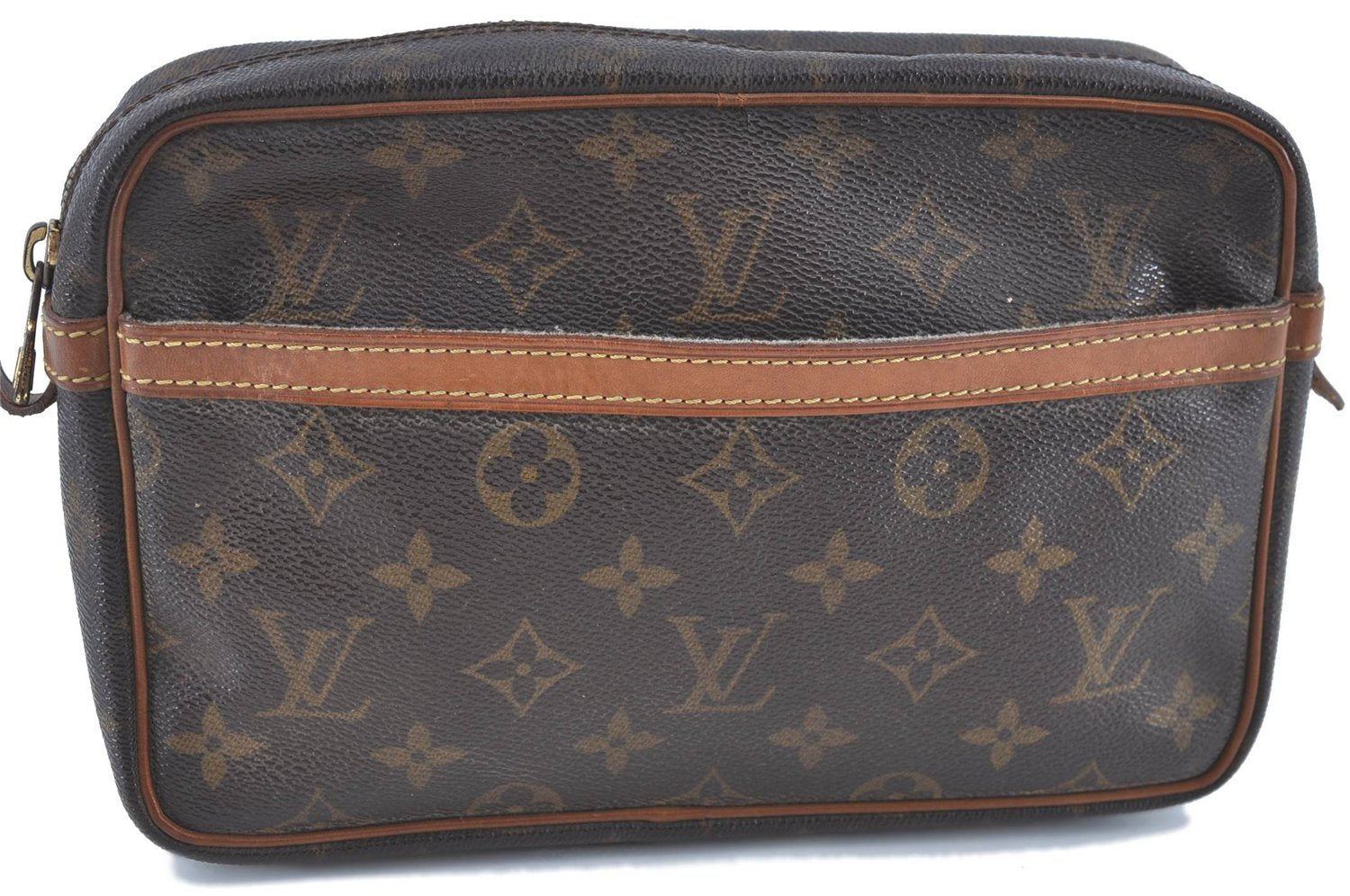 Authentic LOUIS VUITTON Monogram Compiegne 23 Clutch Hand Bag M51847 LV H8089