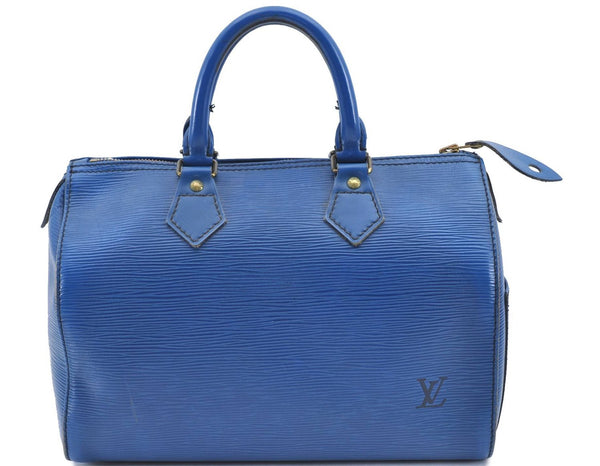 Authentic LOUIS VUITTON Epi Speedy 30 Hand Bag Blue M43005 LV H8091