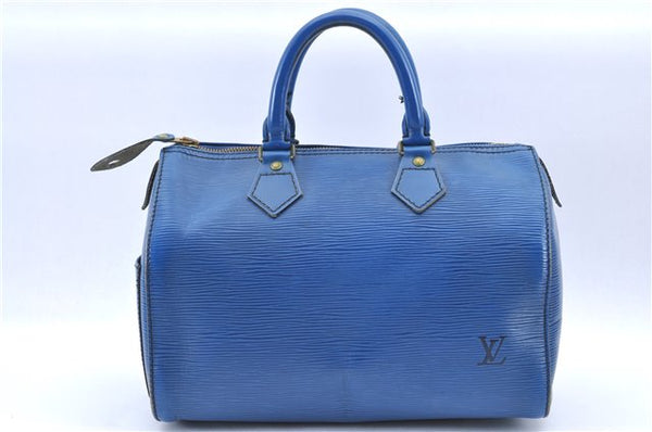 Authentic LOUIS VUITTON Epi Speedy 30 Hand Bag Blue M43005 LV H8091