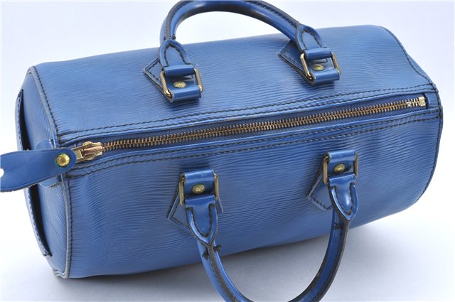 Authentic LOUIS VUITTON Epi Speedy 30 Hand Bag Blue M43005 LV H8091