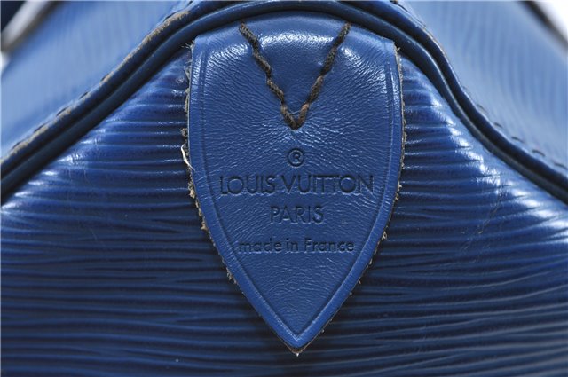 Authentic LOUIS VUITTON Epi Speedy 30 Hand Bag Blue M43005 LV H8091