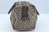 Authentic CELINE C Macadam Blason Hand Boston Bag Canvas Leather Brown H8097
