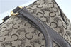 Authentic CELINE C Macadam Blason Hand Boston Bag Canvas Leather Brown H8097