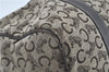 Authentic CELINE C Macadam Blason Hand Boston Bag Canvas Leather Brown H8097