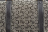Authentic CELINE C Macadam Blason Hand Boston Bag Canvas Leather Brown H8097