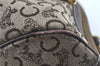 Authentic CELINE C Macadam Blason Hand Boston Bag Canvas Leather Brown H8097