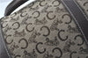 Authentic CELINE C Macadam Blason Hand Boston Bag Canvas Leather Brown H8097