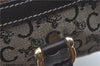 Authentic CELINE C Macadam Blason Hand Boston Bag Canvas Leather Brown H8097