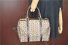 Authentic CELINE C Macadam Blason Hand Boston Bag Canvas Leather Brown H8097