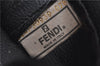 Authentic FENDI Pequin Hand Bag Cosme Pouch PVC Leather Brown Black Junk H8100