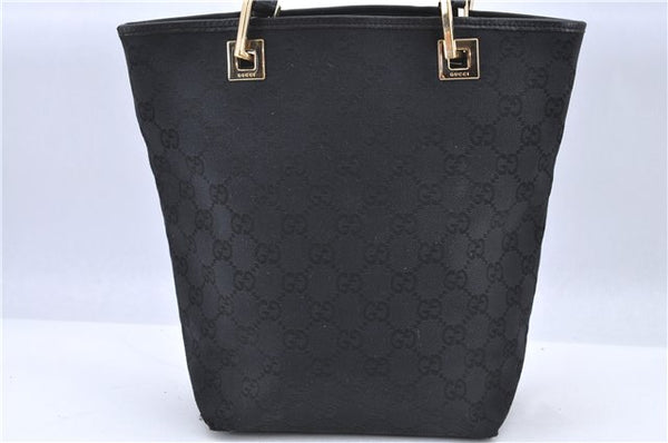 Authentic GUCCI Shoulder Tote Bag GG Canvas Leather 0021099 Black H8114
