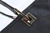 Authentic GUCCI Shoulder Tote Bag GG Canvas Leather 0021099 Black H8114