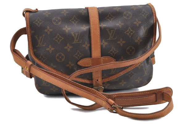 Authentic LOUIS VUITTON Monogram Saumur 30 Shoulder Clutch Bag M42256 Junk H8127