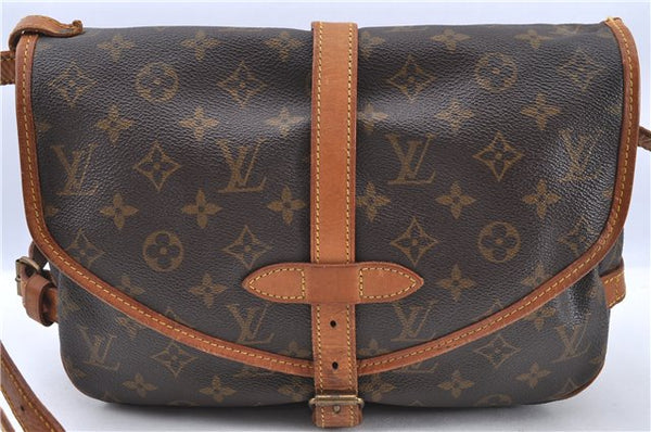 Authentic LOUIS VUITTON Monogram Saumur 30 Shoulder Clutch Bag M42256 Junk H8127