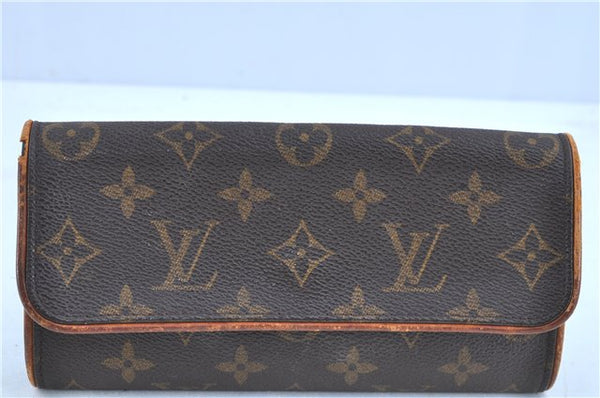 Authentic LOUIS VUITTON Monogram Pochette Twin PM Shoulder Bag M51854 LV H8128