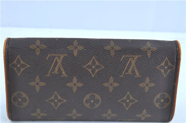 Authentic LOUIS VUITTON Monogram Pochette Twin PM Shoulder Bag M51854 LV H8128