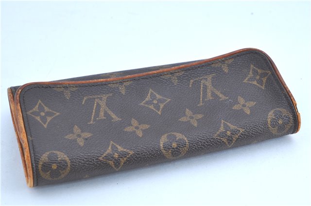 Authentic LOUIS VUITTON Monogram Pochette Twin PM Shoulder Bag M51854 LV H8128