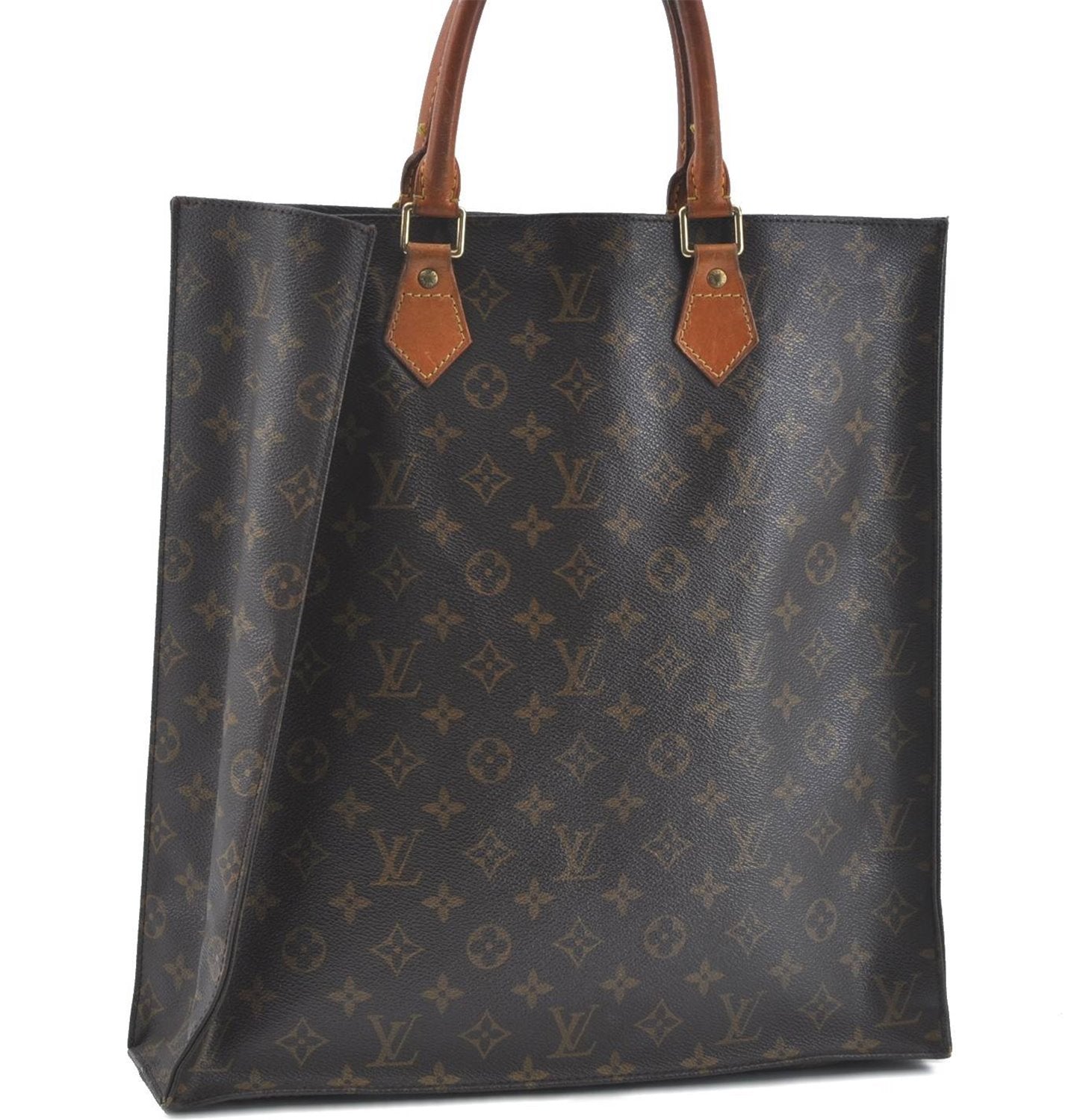 Authentic LOUIS VUITTON Monogram Sac Plat Hand Bag M51140 LV Junk H8131