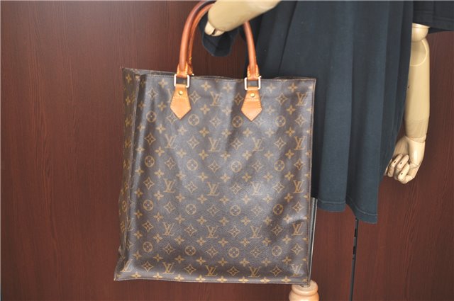 Authentic LOUIS VUITTON Monogram Sac Plat Hand Bag M51140 LV Junk H8131