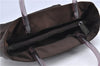 Authentic PRADA Satin Leather Plastic Tote Hand Bag Purse Brown H8151