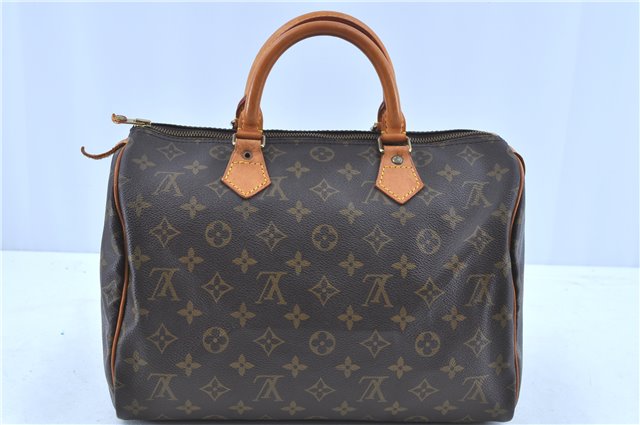 Authentic LOUIS VUITTON Monogram Speedy 30 Hand Bag M41526 LV H8159