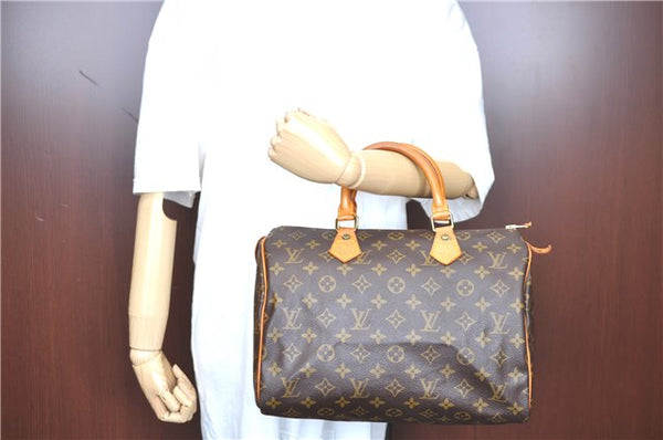 Authentic LOUIS VUITTON Monogram Speedy 30 Hand Bag M41526 LV H8159