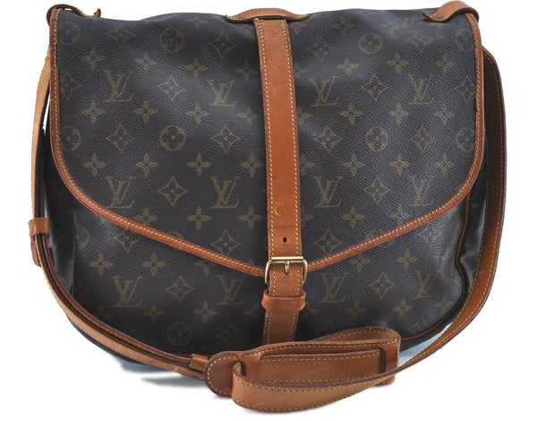 Auth LOUIS VUITTON Monogram Saumur 35 Shoulder Cross Body Bag M42254 LV H8160
