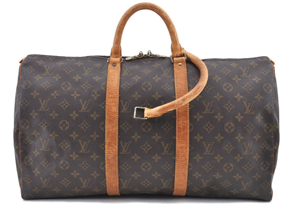 Authentic LOUIS VUITTON Monogram Keepall 50 Boston Bag M41426 Junk H8162