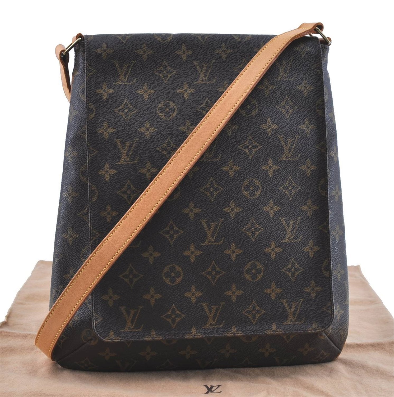 Authentic LOUIS VUITTON Monogram Musette Shoulder Cross Body Bag M51256 LV H8166