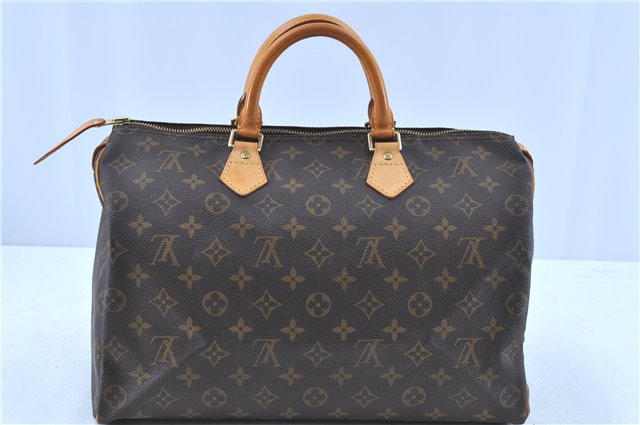 Authentic LOUIS VUITTON Monogram Speedy 35 Hand Bag M41524 LV H8171