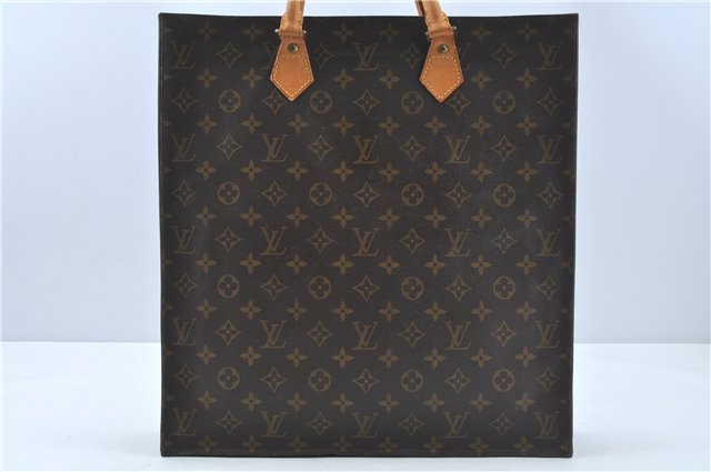 Authentic LOUIS VUITTON Monogram Sac Plat Hand Bag M51140 LV H8182