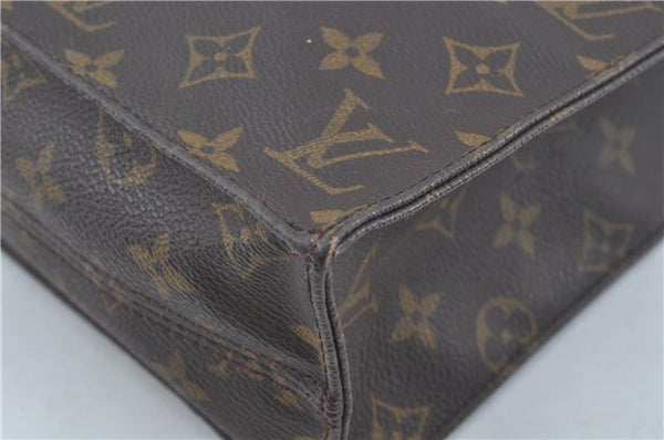 Authentic LOUIS VUITTON Monogram Sac Plat Hand Bag M51140 LV H8182