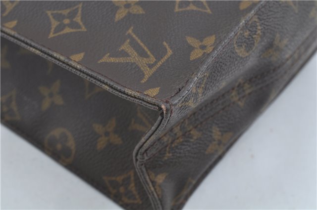 Authentic LOUIS VUITTON Monogram Sac Plat Hand Bag M51140 LV H8182