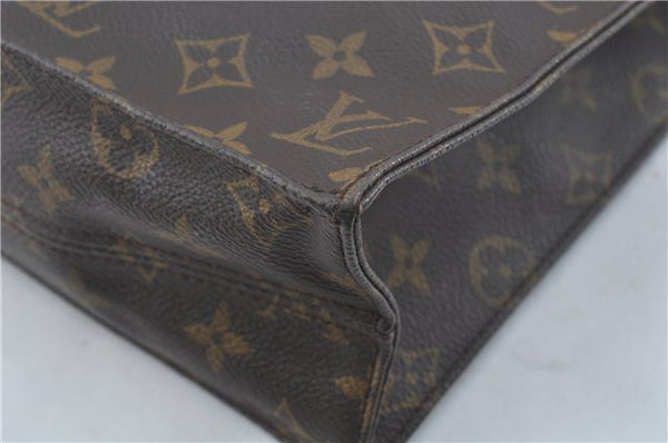 Authentic LOUIS VUITTON Monogram Sac Plat Hand Bag M51140 LV H8182