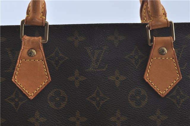 Authentic LOUIS VUITTON Monogram Sac Plat Hand Bag M51140 LV H8182