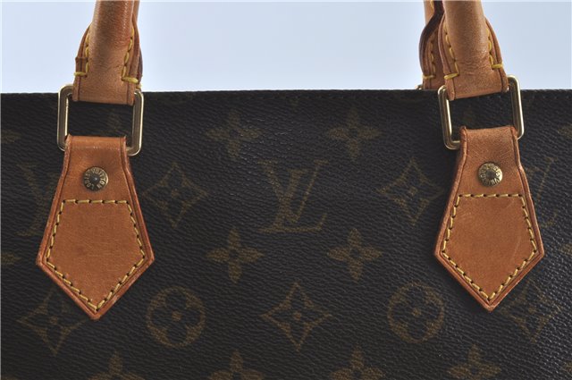 Authentic LOUIS VUITTON Monogram Sac Plat Hand Bag M51140 LV H8182