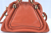 Authentic Chloe Paraty 2Way Shoulder Cross Body Hand Bag Orange H8194