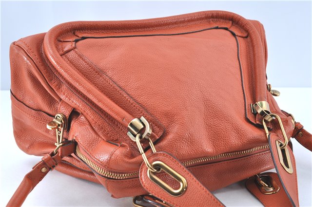 Authentic Chloe Paraty 2Way Shoulder Cross Body Hand Bag Orange H8194