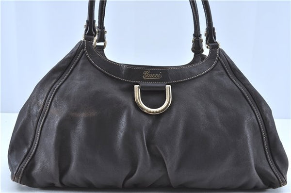 Authentic GUCCI Abbey Shoulder Hand Bag Leather 189835 Brown H8195