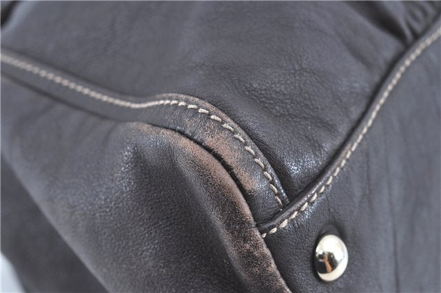 Authentic GUCCI Abbey Shoulder Hand Bag Leather 189835 Brown H8195