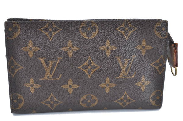 Authentic LOUIS VUITTON Monogram Pouch For Bucket PM LV Junk H8200
