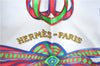 Authentic HERMES Carre 90 Scarf "LES RUBANS DU CHEVAL" Silk Gray H8205