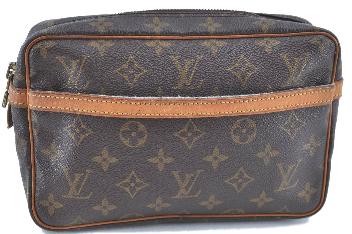 Authentic LOUIS VUITTON Monogram Compiegne 23 Clutch Hand Bag M51847 LV H8212
