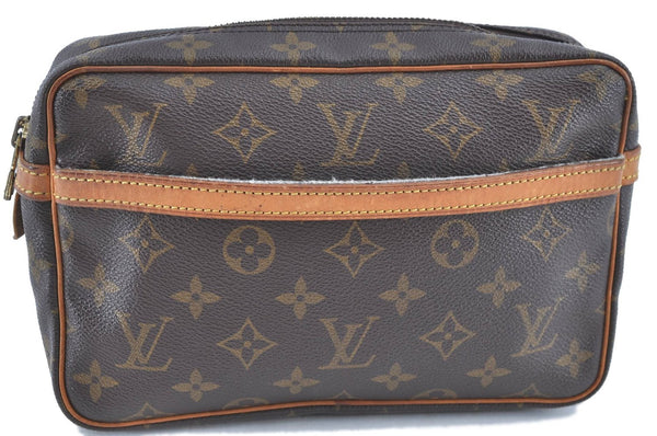 Authentic LOUIS VUITTON Monogram Compiegne 23 Clutch Hand Bag M51847 LV H8212