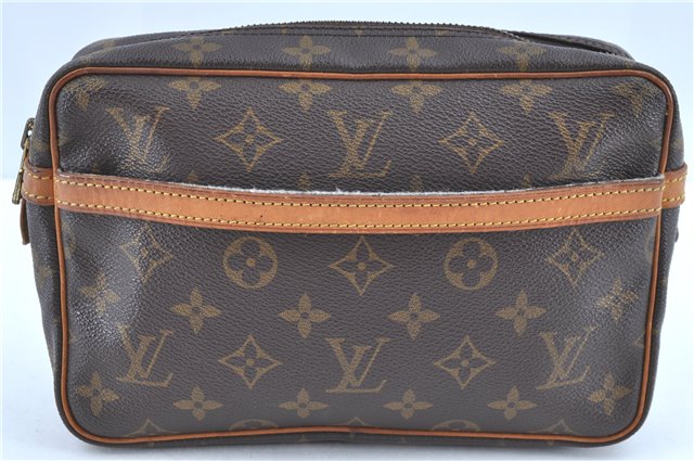 Authentic LOUIS VUITTON Monogram Compiegne 23 Clutch Hand Bag M51847 LV H8212